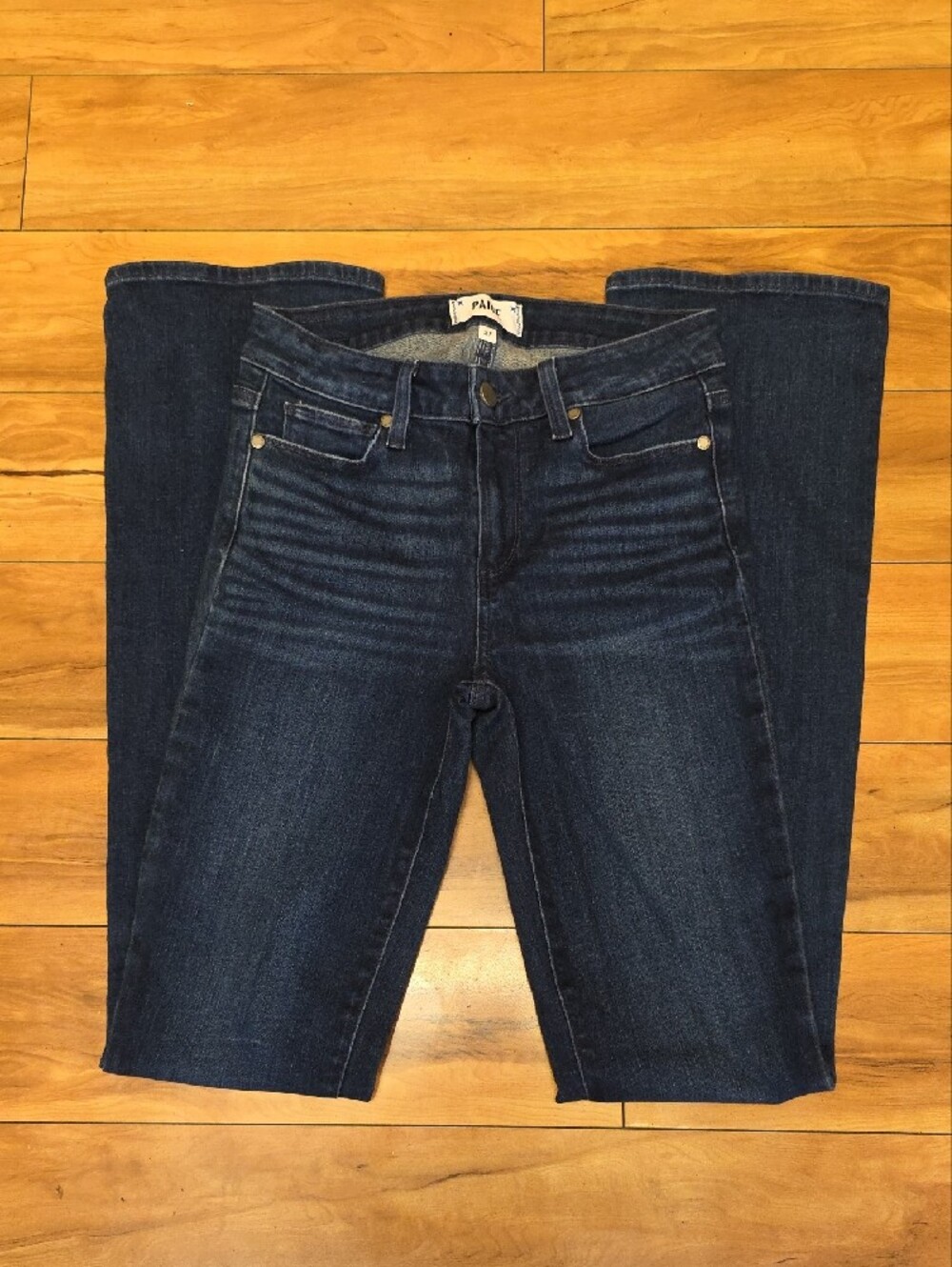 PAIGE Manhattan Bootcut Stretch Denim Jeans Baylor Dark Wash Size 27